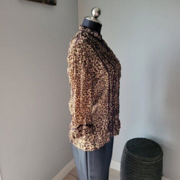 Retro Agora Animal Print Blouse Sz M - Picture 9 of 11